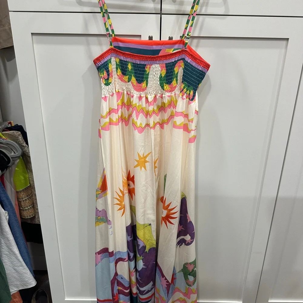 Colorful Maxi Dress with Heart Design Large - Picture 3 of 4